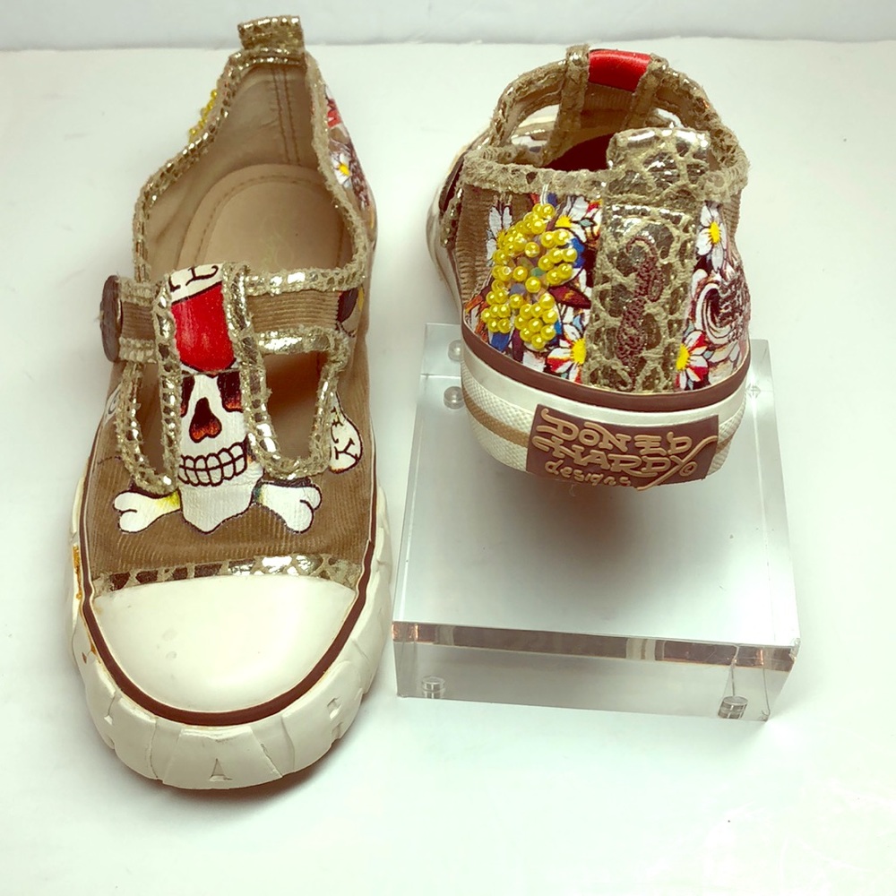 Ed Hardy girls T-strap sneakers